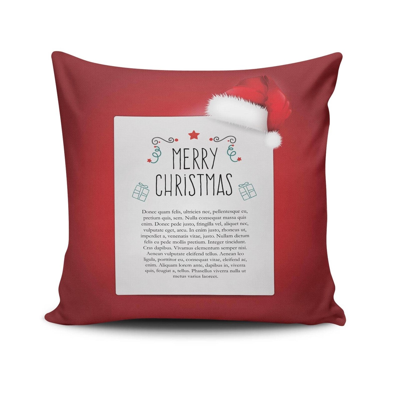 Perna decorativa, Christmas NOELKRLNT-12, 43x43 cm, policoton, multicolor - imagine 3